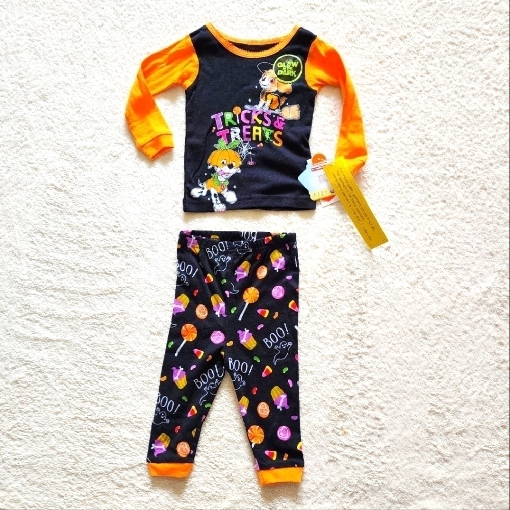 New baby boy or girl Halloween Paw Patrol pajama set size 12 months